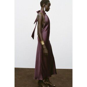 ZARA HALTER MIDI DRESS